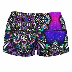 T6 Blooming Balance High-Waisted Women's Shorts 3 T6 Blooming Balance High-Waisted Women's Shorts -iEDM Shop Briz HighWaistedShortsBackv3 BloomingBalance 2730x2730 1024x1024