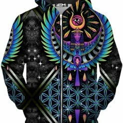 T6 Isis Blue Unisex Zip-Up Hoodie