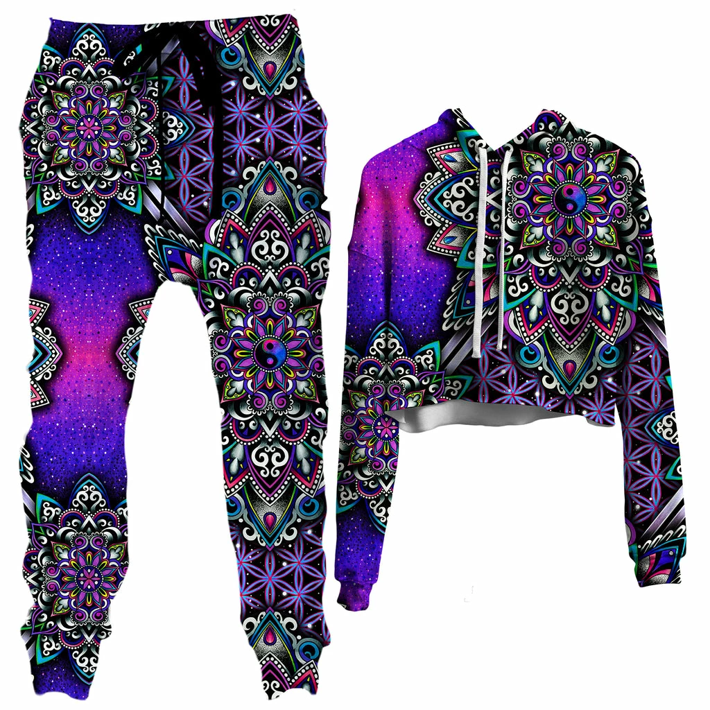 Blooming Balance Crop Hoodie and Joggers Combo Ready To Ship Blooming Balance Crop Hoodie And Joggers Combo -iEDM Shop Briz Jogger HoodieCrop BloomingBalance
