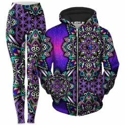 Ready To Ship Blooming Balance Zip-Up Hoodie And Leggings Combo