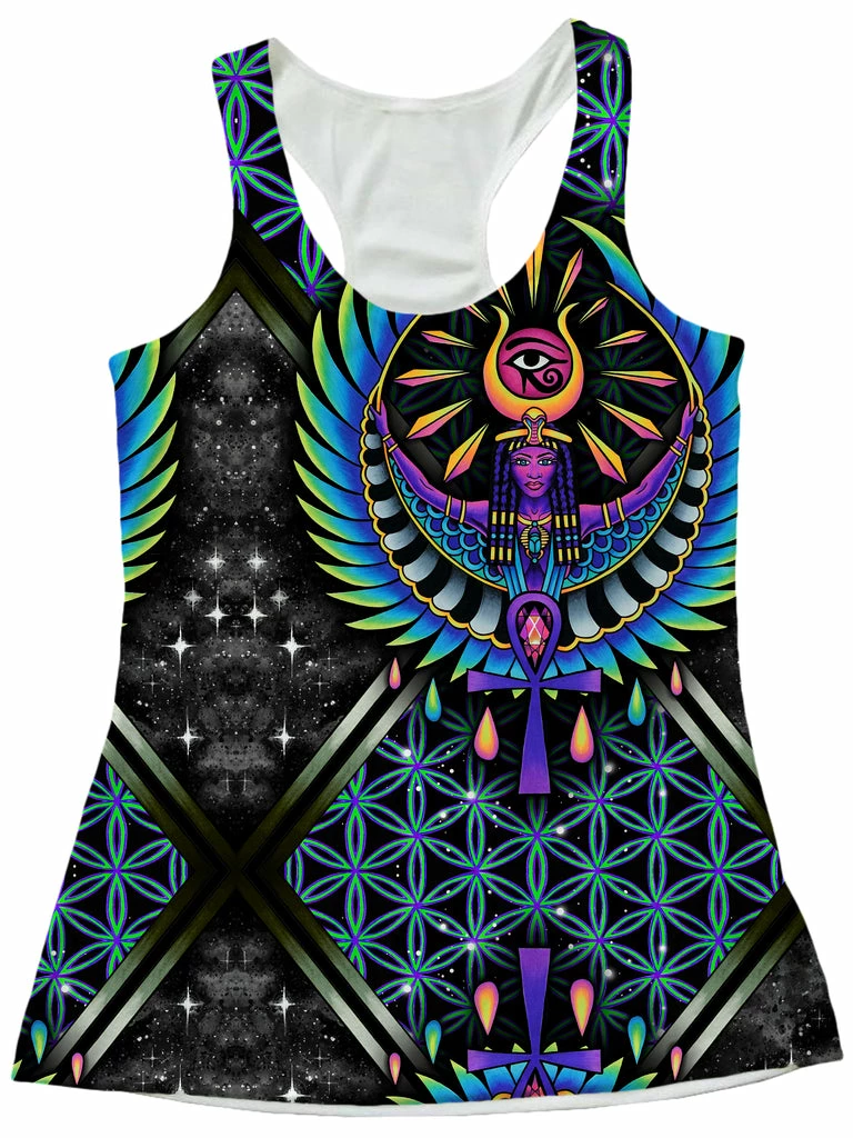 Isis Blue Women's Tank T6 Isis Blue Women's Tank -iEDM Shop Briz TankTopRacerBackFrontVer05 IsisBlue