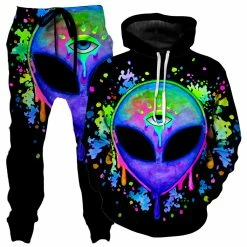 Ready To Ship Splatter Alien Hoodie And Joggers Combo