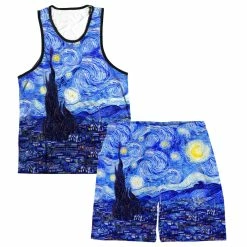 Ready To Ship Starry Night Men's Tank And Shorts Combo