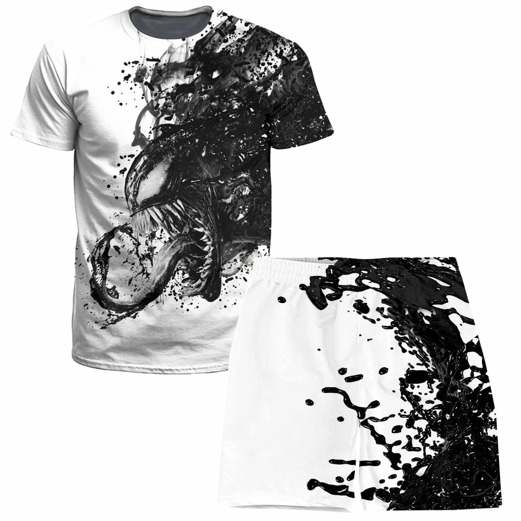 Ready To Ship Venom BW T-Shirt And Shorts Combo 3 Ready To Ship Venom BW T-Shirt And Shorts Combo