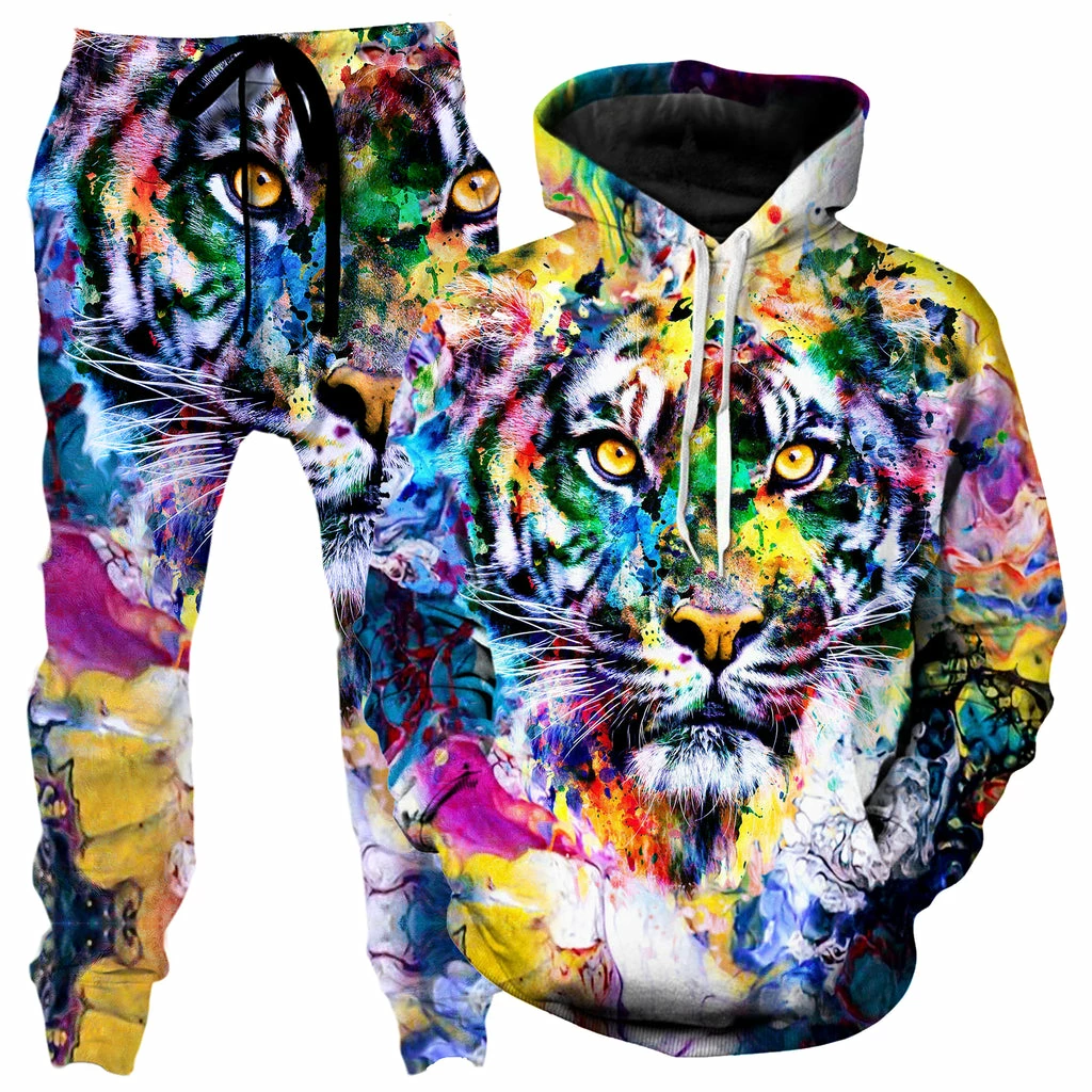 Tiger Hoodie and Joggers Combo Ready To Ship Tiger Hoodie And Joggers Combo -iEDM Shop RizaPeker Jogger HoodiePullover Tiger
