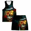 Ready To Ship Skull Lover Men's Tank And Shorts Combo