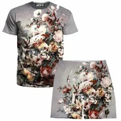Ready To Ship Floral Space T-Shirt And Shorts Combo