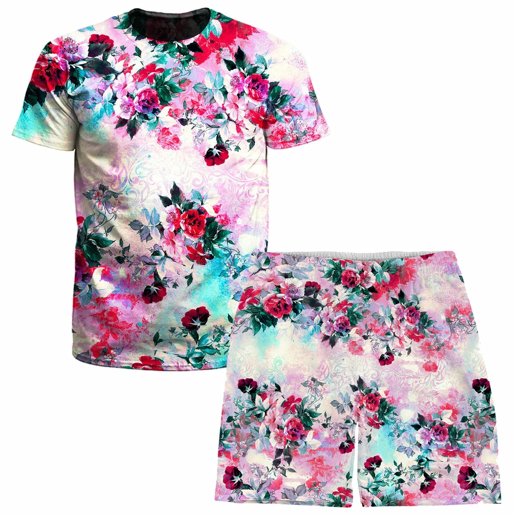 Ready To Ship Pink Floral T-Shirt And Shorts Combo