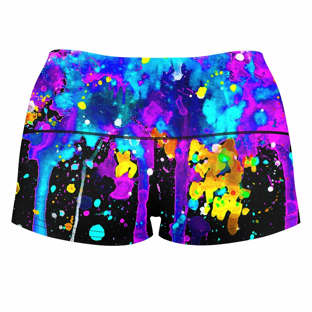 Abstract High-Waisted Women's Shorts T6 Abstract High-Waisted Women's Shorts -iEDM Shop brizbazaar abstract high waisted women s shorts