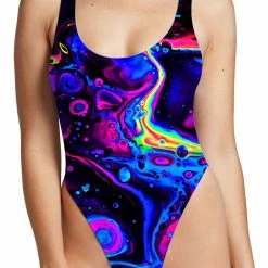 T6 Acid Bath High Cut One-Piece Swimsuit