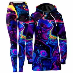 Ready To Ship Acid Bath Hoodie Dress And Leggings Combo