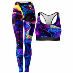 Ready To Ship Acid Bath Rave Bra And Leggings Combo