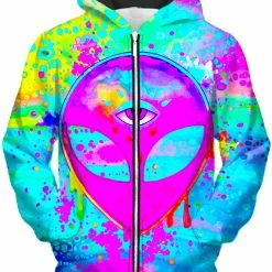 T6 Alien Melt Pink Unisex Zip-Up Hoodie