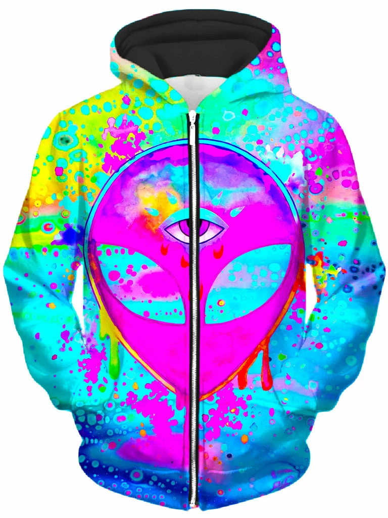 T6 Alien Melt Pink Unisex Zip-Up Hoodie 3 T6 Alien Melt Pink Unisex Zip-Up Hoodie