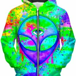 T6 Alien Melt Purple Unisex Zip-Up Hoodie