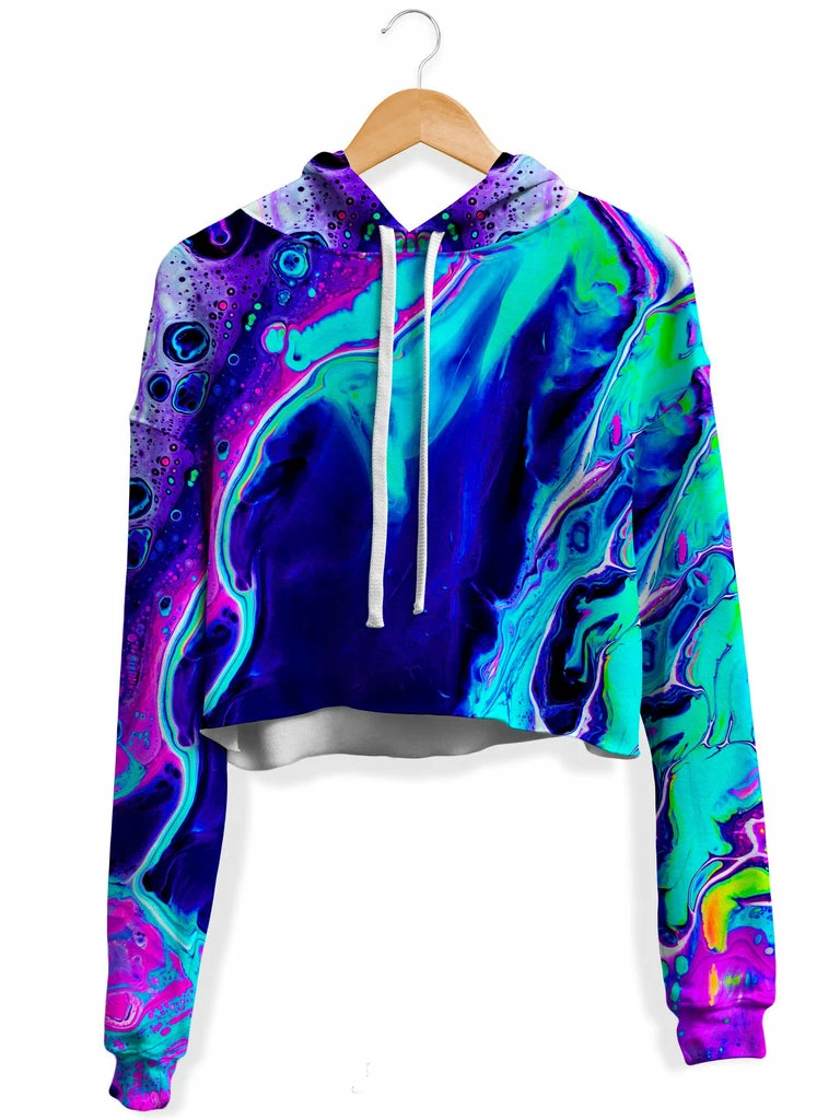 Aqua Daze Fleece Crop Hoodie T6 Aqua Daze Fleece Crop Hoodie -iEDM Shop brizbazaar aqua daze crop hoodie