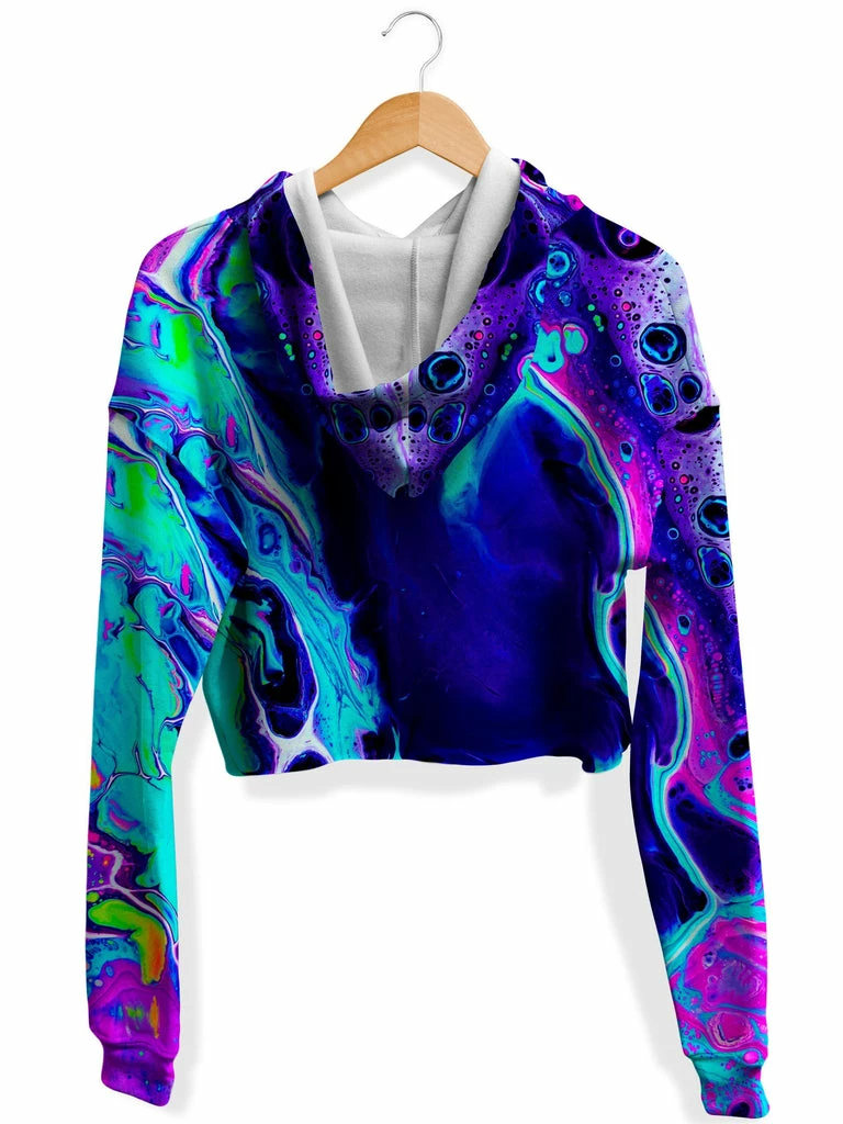 Aqua Daze Fleece Crop Hoodie T6 Aqua Daze Fleece Crop Hoodie -iEDM Shop brizbazaar aqua daze fleece crop hoodie