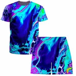 Ready To Ship Aqua Daze T-Shirt And Shorts Combo