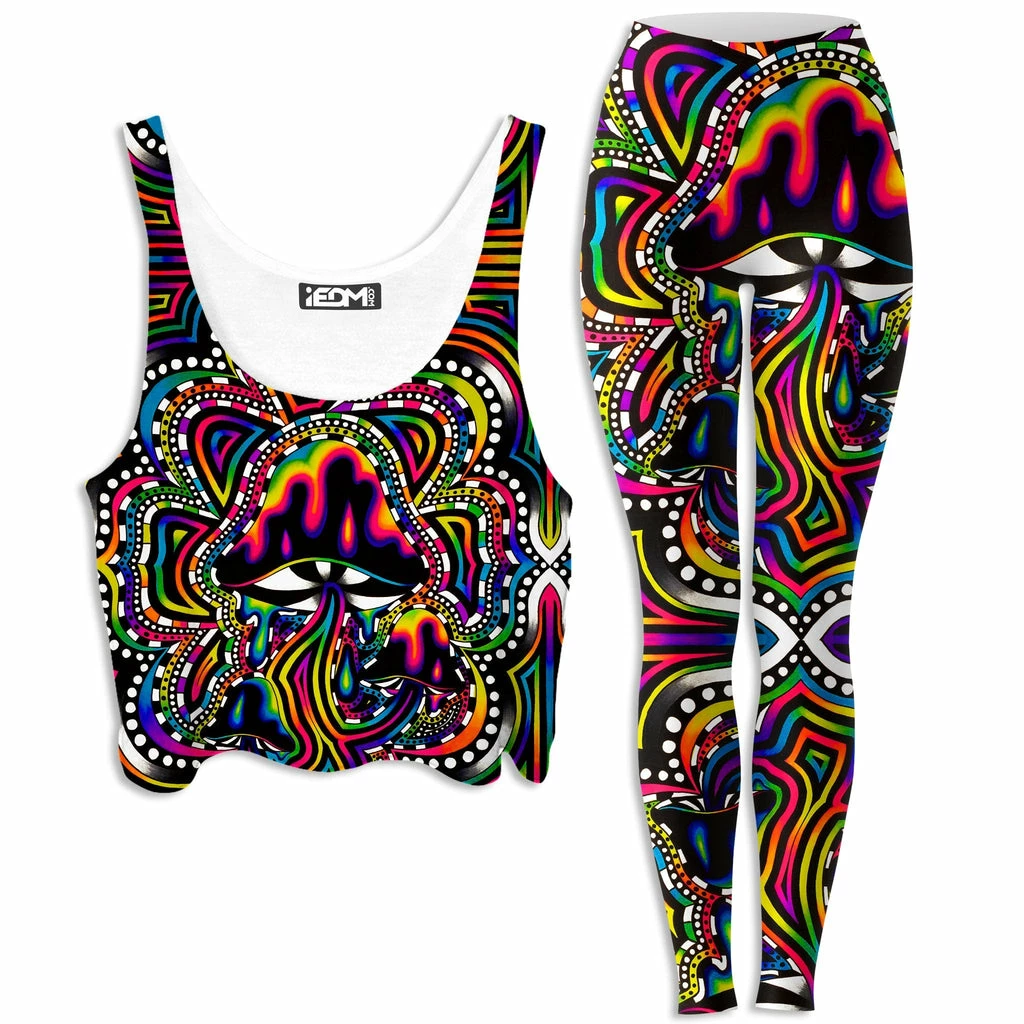 Briz Shroomz Crop Top and Leggings Combo Ready To Ship Briz Shroomz Crop Top And Leggings Combo -iEDM Shop brizbazaar briz shroomz crop top and leggings combo