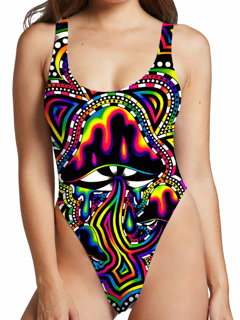 Briz Shroomz High Cut One-Piece Swimsuit T6 Briz Shroomz High Cut One-Piece Swimsuit -iEDM Shop brizbazaar briz shroomz high cut one piece swimsuit