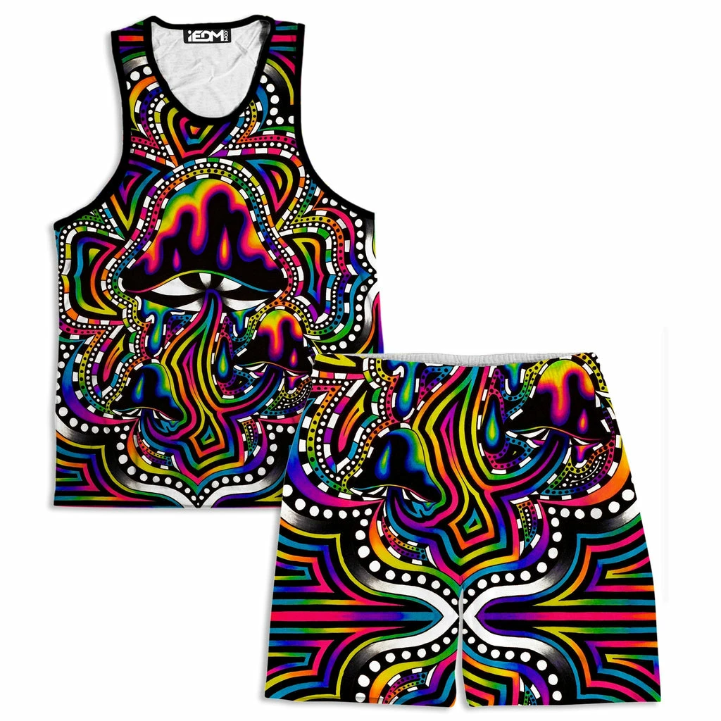 Briz Shroomz Men's Tank and Shorts Combo Ready To Ship Briz Shroomz Men's Tank And Shorts Combo -iEDM Shop brizbazaar briz shroomz men s tank and shorts combo