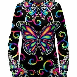 T6 Butterfly Vibez Hoodie Dress