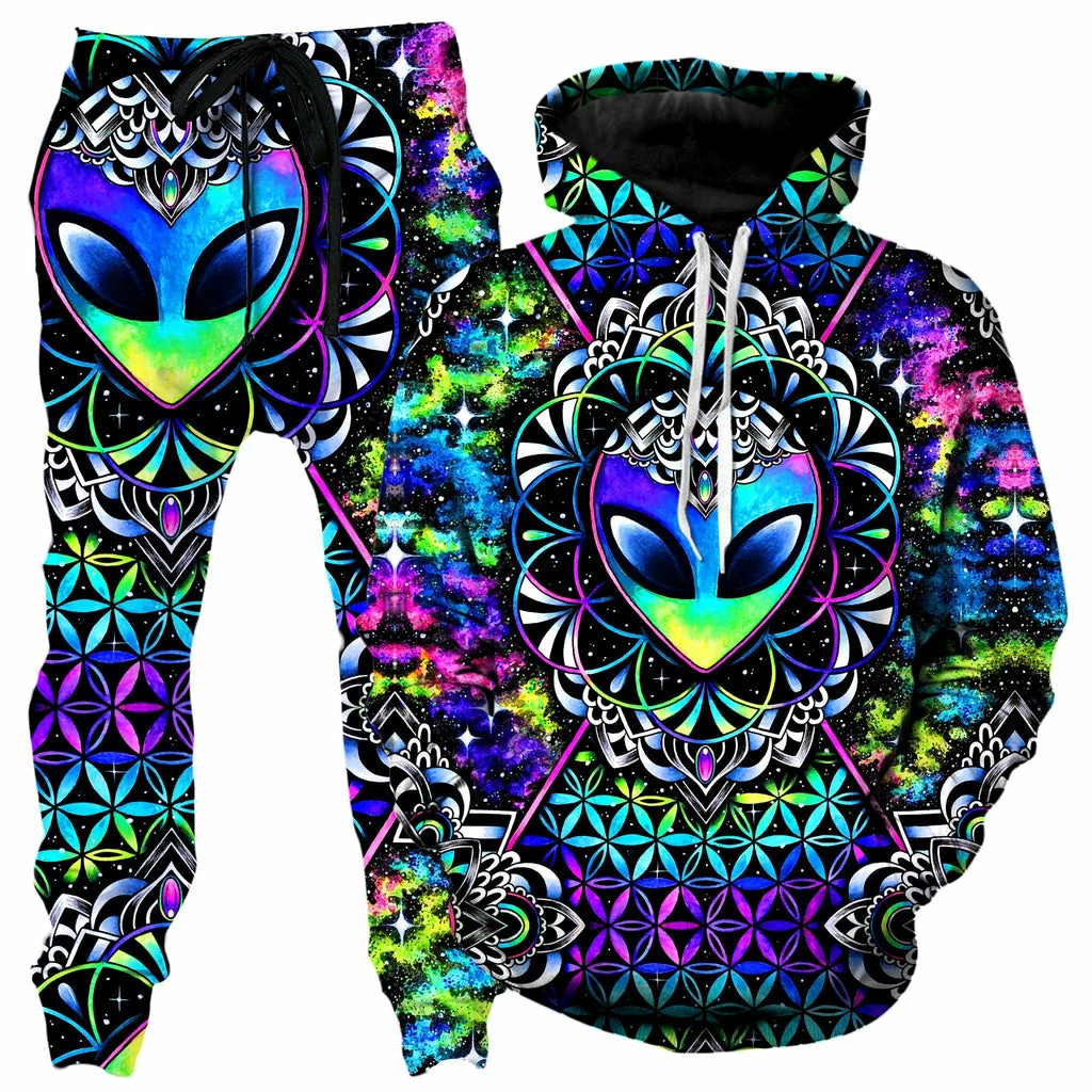 Conscious Cosmos Hoodie and Joggers Combo Ready To Ship Conscious Cosmos Hoodie And Joggers Combo -iEDM Shop brizbazaar conscious cosmos hoodie and joggers combo
