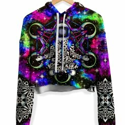 T6 Cosmonaut Fleece Crop Hoodie