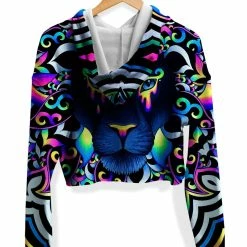 T6 Electric Lion Fleece Crop Hoodie -iEDM Shop brizbazaar electric lion fleece crop hoodie 28909966458955 1024x1024