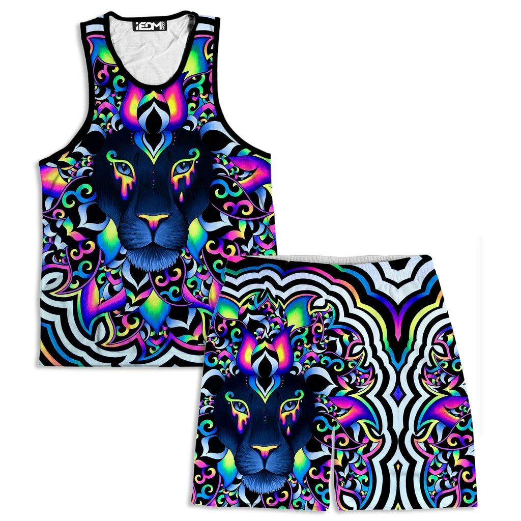 Electric Lion Men's Tank and Shorts Combo Ready To Ship Electric Lion Men's Tank And Shorts Combo -iEDM Shop brizbazaar electric lion men s tank and shorts combo