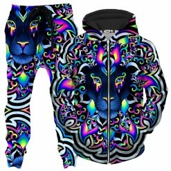 Ready To Ship Electric Lion Zip-Up Hoodie And Joggers Combo