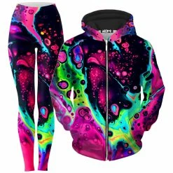 Ready To Ship Heart Zip-Up Hoodie And Leggings Combo