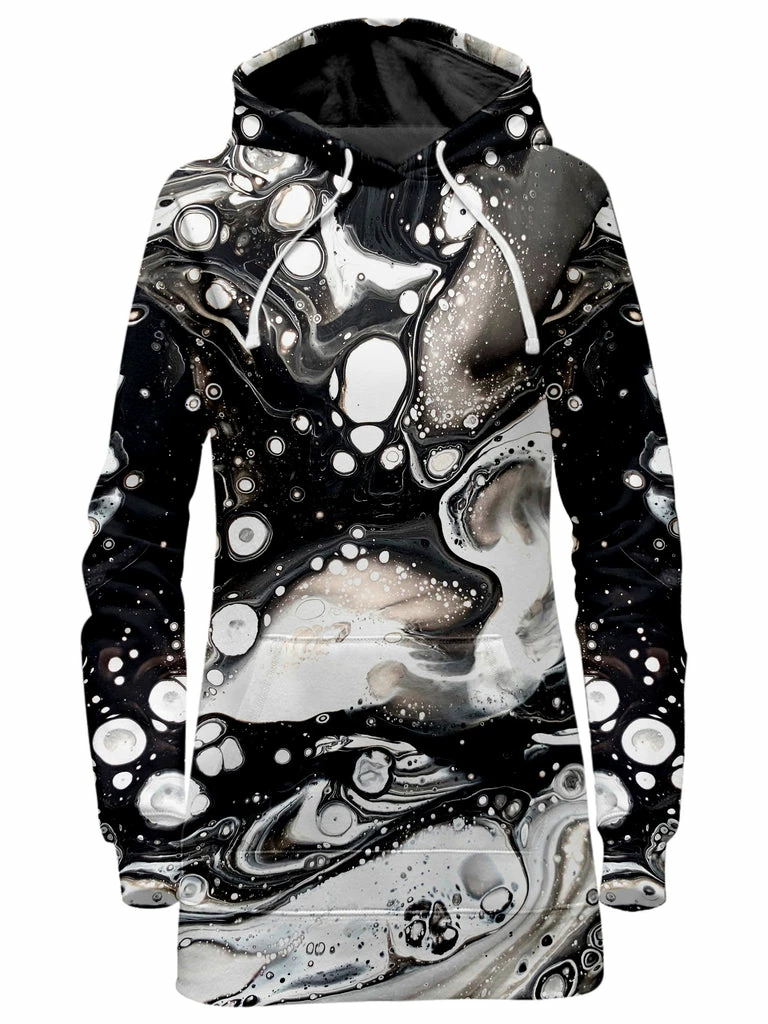 Monochrome Melt Hoodie Dress T6 Monochrome Melt Hoodie Dress -iEDM Shop brizbazaar monochrome melt hoodie dress