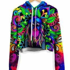 T6 Peace Rafiki Fleece Crop Hoodie