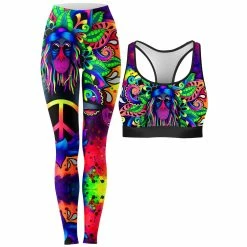 Ready To Ship Peace Rafiki Rave Bra And Leggings Combo