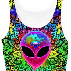 T6 Psy Alien Pink Crop Top