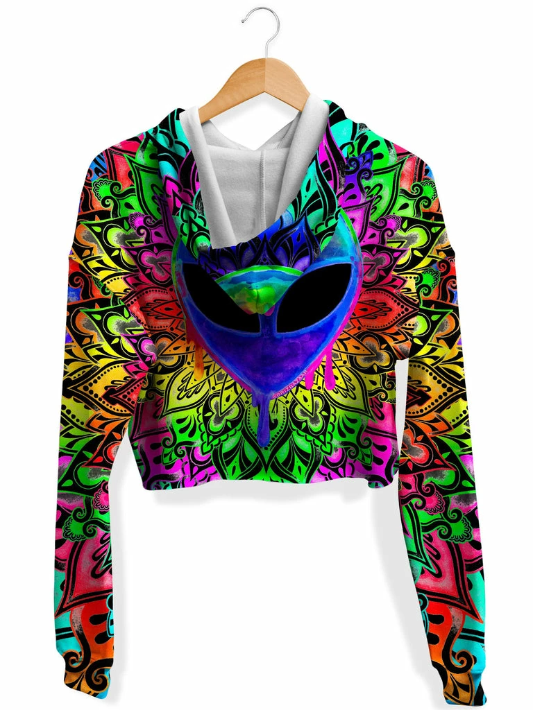 T6 Psy Alien Purple Fleece Crop Hoodie 4 T6 Psy Alien Purple Fleece Crop Hoodie - Image 2