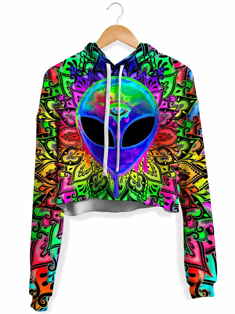 T6 Psy Alien Purple Fleece Crop Hoodie 3 T6 Psy Alien Purple Fleece Crop Hoodie