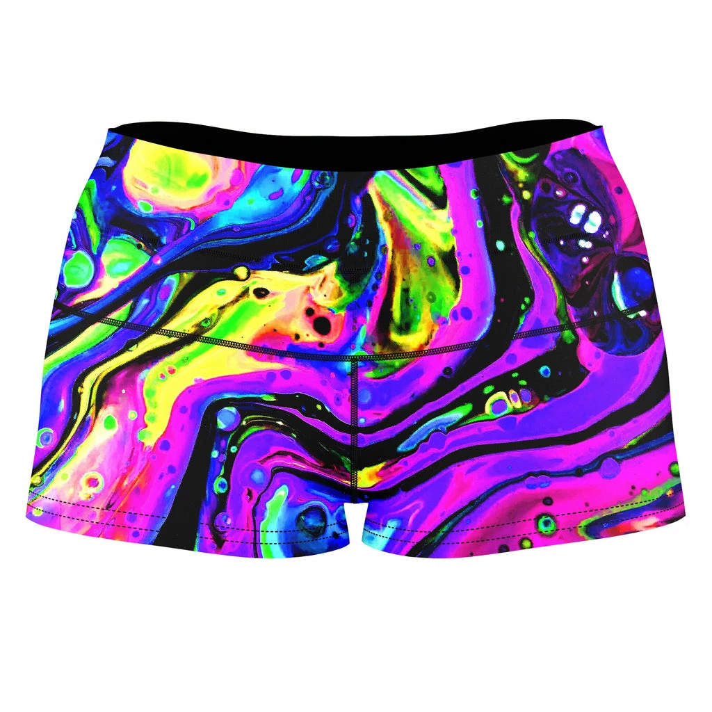 T6 Purple Funk High-Waisted Women's Shorts 3 T6 Purple Funk High-Waisted Women's Shorts