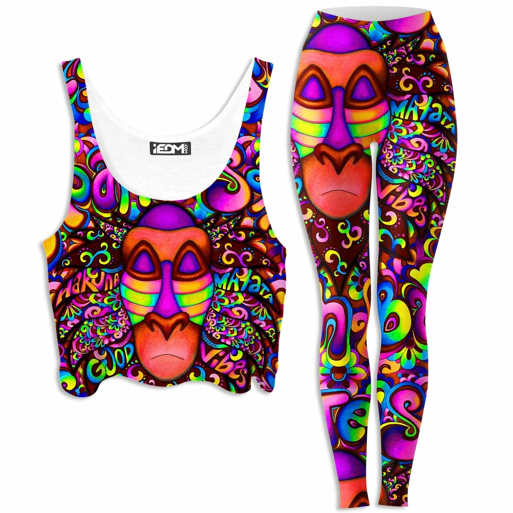 Rafiki Vibes Crop Top and Leggings Combo Ready To Ship Rafiki Vibes Crop Top And Leggings Combo -iEDM Shop brizbazaar rafiki vibes crop top and leggings combo