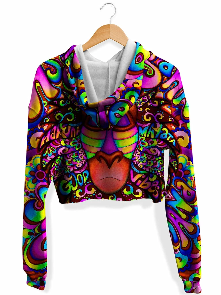 T6 Rafiki Vibes Fleece Crop Hoodie 4 T6 Rafiki Vibes Fleece Crop Hoodie - Image 2