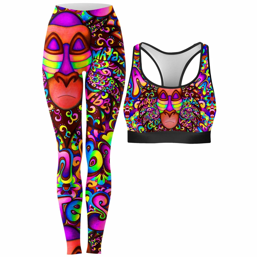 Rafiki Vibes Rave Bra and Leggings Combo Ready To Ship Rafiki Vibes Rave Bra And Leggings Combo -iEDM Shop brizbazaar rafiki vibes rave bra and leggings combo