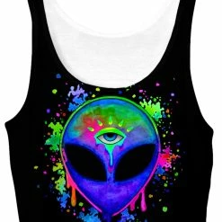T6 Splatter Alien Crop Top
