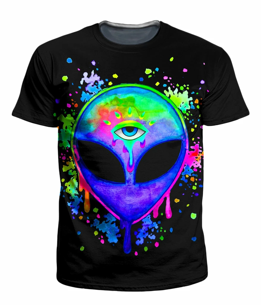 Splatter Alien Men's T-Shirt T6 Splatter Alien Men's T-Shirt -iEDM Shop brizbazaar splatter alien men s t shirt