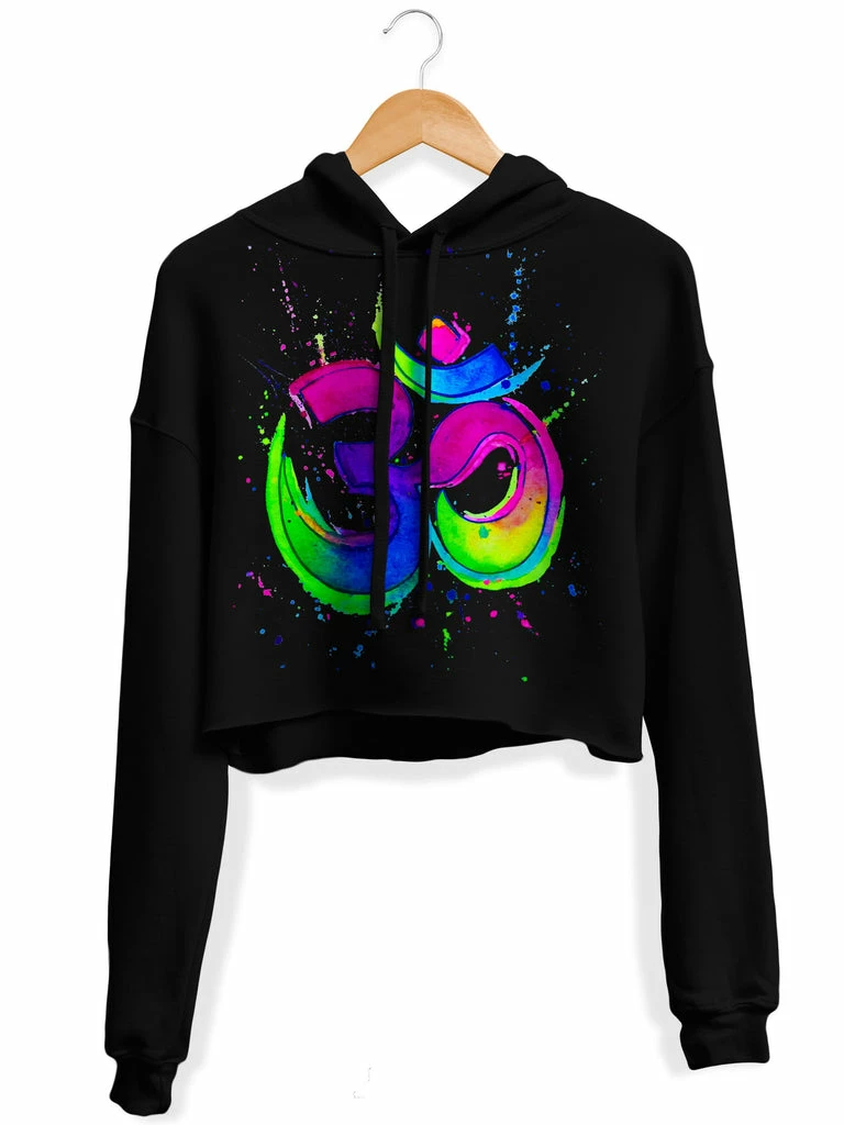 Splatter Ohm Fleece Crop Hoodie T6 Splatter Ohm Fleece Crop Hoodie -iEDM Shop brizbazaar splatter ohm fleece crop hoodie