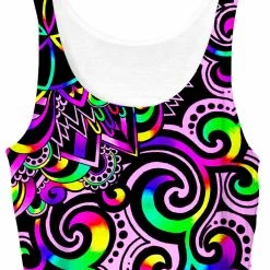 T6 White Doodle Magic Crop Top