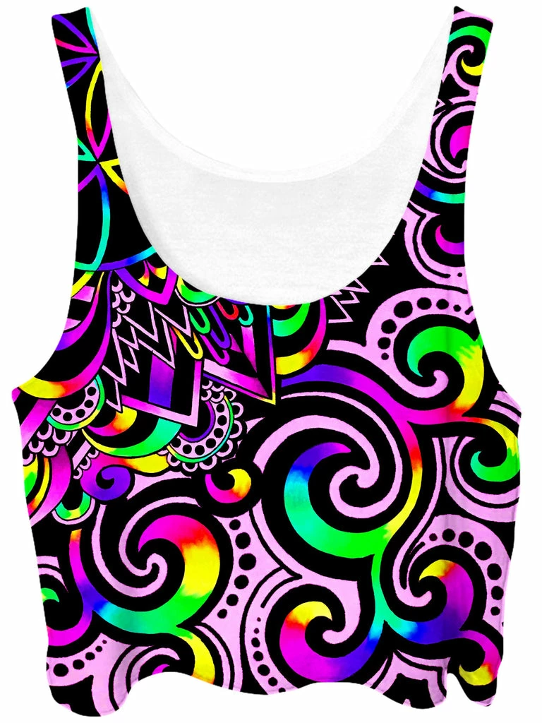 Ready To Ship White Doodle Magic Crop Top And Leggings Combo - Image 2