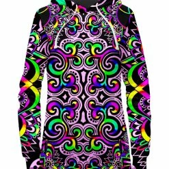 T6 White Doodle Magic Hoodie Dress