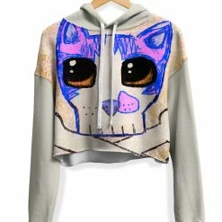 T6 Aerro Blue Fleece Crop Hoodie