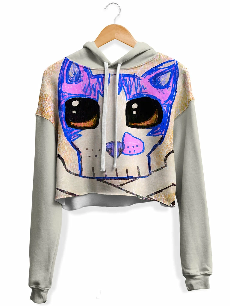 Aerro Blue Fleece Crop Hoodie T6 Aerro Blue Fleece Crop Hoodie -iEDM Shop crazykona aerro blue fleece crop hoodie